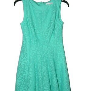 Sleeveless Green Lined Lace Overlay Dress Size 4